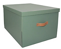 Boîte de rangement en carton avec couvercle vert
