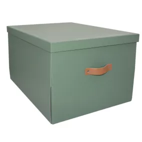 Boîte de rangement en carton avec couvercle vert