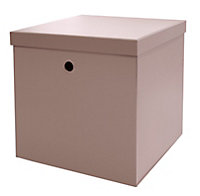 Boîte de rangement en carton cube rose