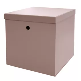 Boîte de rangement en carton cube rose