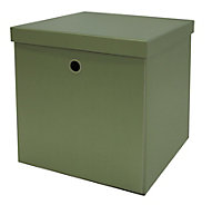 Boîte de rangement en carton cube vert