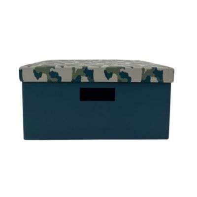 Boîte de rangement en carton Norasia avec couvercle motif camouflage