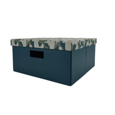 Boîte de rangement en carton Norasia avec couvercle motif camouflage