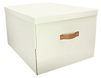 Boîte de rangement en carton rectangulaire blanche