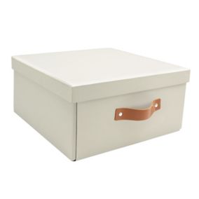 Boîte de rangement en carton rectangulaire Mixxit blanc