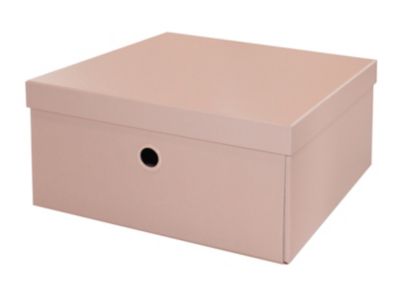 Boîte de rangement en carton rectangulaire rose | Castorama