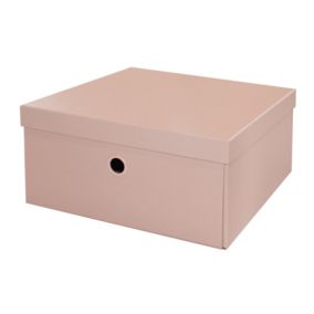 Boîte de rangement en carton rectangulaire rose