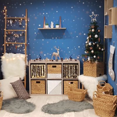 Boîte de rangement en fibre naturelle Mixxit coloris blanc
