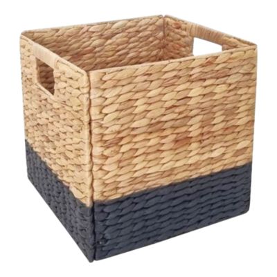 Boîte de rangement en fibre naturelle Mixxit coloris gris foncé