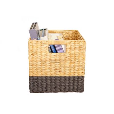 Boîte de rangement en fibre naturelle Mixxit coloris gris foncé