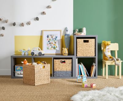 Boîte de rangement en fibre naturelle Mixxit coloris gris