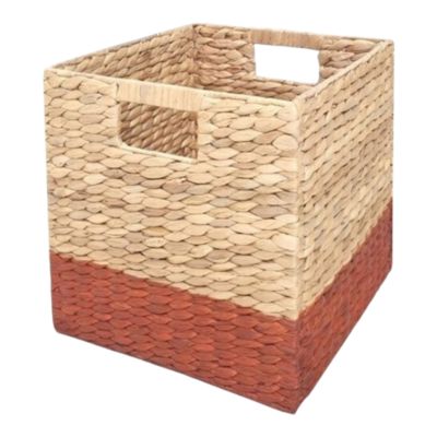 Boîte de rangement en fibre naturelle Mixxit coloris terracotta