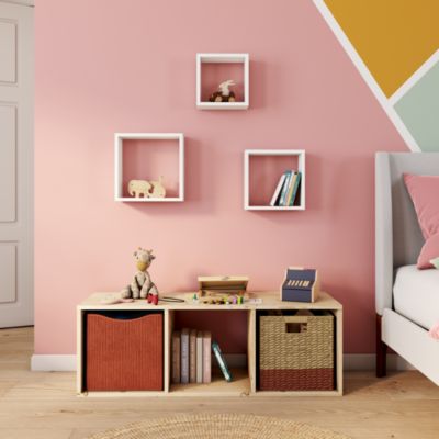 Boîte de rangement en fibre naturelle Mixxit coloris terracotta
