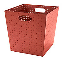 Boîte de rangement en métal perforé Mixxit coloris rouge