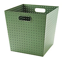 Boîte de rangement en métal perforé Mixxit coloris vert