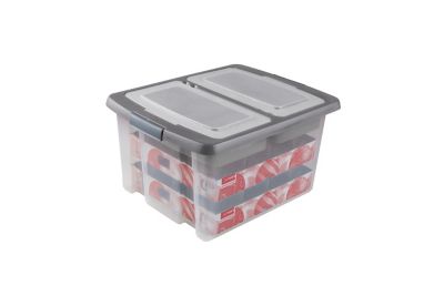 Boîte de rangement en plastique Nesta avec couvercle à compartiments 32L