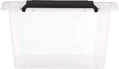 Boîte de rangement en plastique transparent avec roulettes Clip N' Box 12,5 L