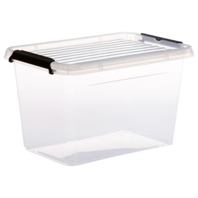 Boîte de rangement en plastique transparent avec roulettes Clip N' Box 6,5 L