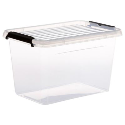 Boîte de rangement en plastique transparent avec roulettes Clip N' Box ...