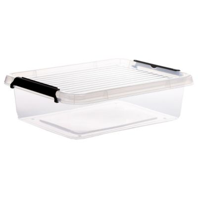 Boîte de rangement en plastique transparent avec roulettes Clip N' Box 8,5 L