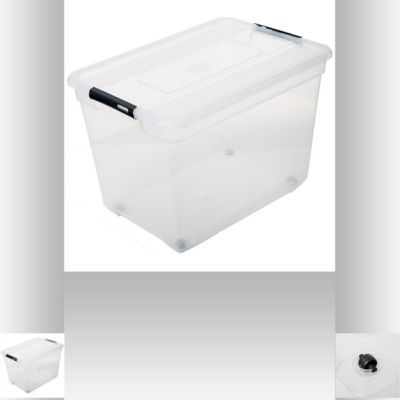 AC-Déco Boîte De Rangement Transparente 60L Avec Roulettes – Idéale Pour Jouets, Vêtements, Couvertures