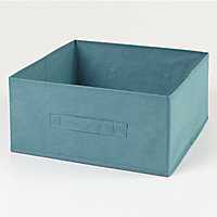 Boîte de rangement en textile Mixxit coloris bleu turquoise