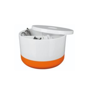 Boite de rangement Multibox PS MOJI Blanc  Orange Spirella