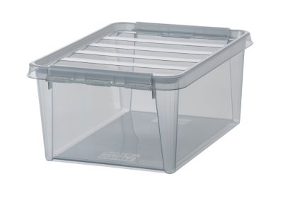 Boîte de rangement plastique 14L empilable SmartStore Colour 40 cm gris transparent