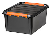 Boîte de rangement plastique noir Smartstore Pro 15L avec 6 compartiments
