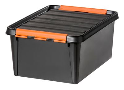 Boîte de rangement plastique noir Smartstore Pro 15L avec 6 compartiments