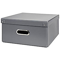 Boîte de rangement rectangulaire avec couvercle Manhattan Mixxit coloris gris