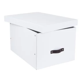 Boîte de rangement rectangulaire avec couvercle Tora coloris blanc