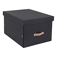 Boîte de rangement rectangulaire avec couvercle Tora coloris noir