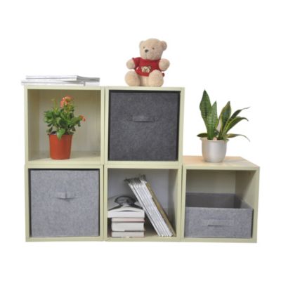 Boîte de rangement rectangulaire en feutrine Mixxit coloris gris