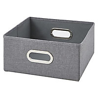 Boîte de rangement rectangulaire en flanelle Mixxit coloris gris