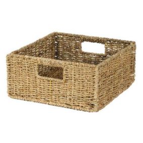 Boîte de rangement rectangulaire en jonc de mer clair Mixxit