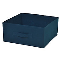 Boîte de rangement rectangulaire en textile Mixxit coloris bleu canard