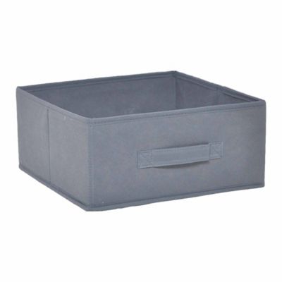 Boîte de rangement rectangulaire en textile Mixxit coloris gris foncé
