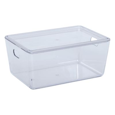 Boite de rangement salle de bains avec couvercle 4L transparente, 5Five Simply Smart Cleary