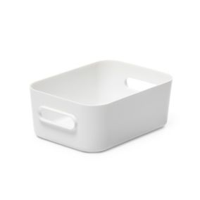 MIVIDE 8pcs Panier de Rangement en Plastique Blanc, Boite Rangement  Plastique avec Poignée, Paniers et Boîtes de Rangement pour Salon, Cuisine,  Chambre, Salle de Bain, Bureau (20.5x14.5x7.5cm) : : Cuisine et  Maison