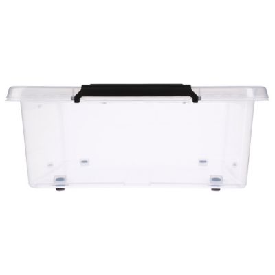 Boîte de rangement sous lit en plastique transparent avec roulettes Clip N' Box 22 L