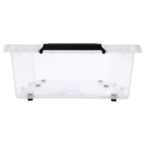 Boîte de rangement sous lit en plastique transparent avec roulettes Clip N' Box 50 L