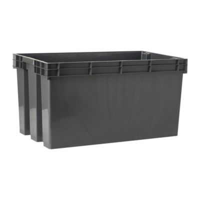 Boîte en plastique recyclé GoodHome Xago gris 51 L (L)