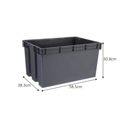 Boîte en plastique recyclé GoodHome Xago gris 51 L (L)