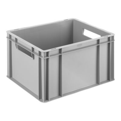 Boîte norme Europe 21 L en polypropylène gris, H.22 x l.30 x P.40 cm
