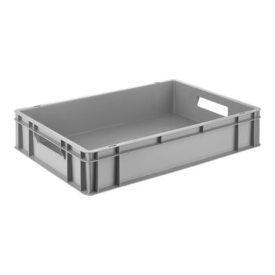 Boîte norme Europe 24 L en polypropylène gris, H.12 x l.40 x P.60 cm