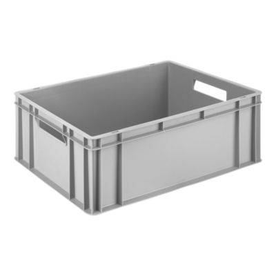 Boîte norme Europe 40 L en polypropylène gris, H.20 x l.40 x P.60 cm
