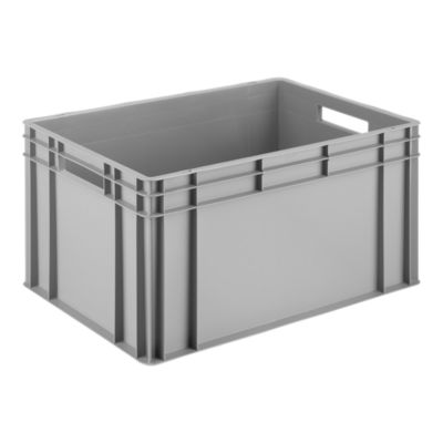 Boîte norme Europe 64 L en polypropylène gris, H.32 x l.40 x P.60 cm