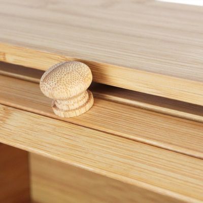 Boite pain bambou naturel FISHTEC couvercle coulissant planche decouper rainuree
