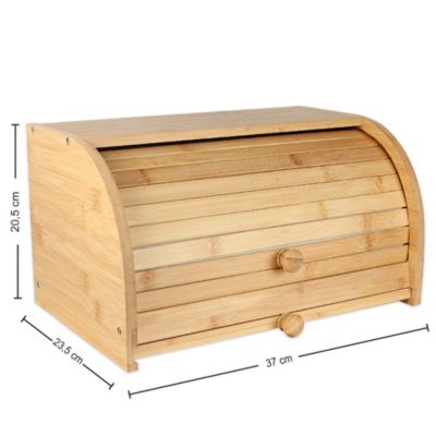 Boite pain bambou naturel FISHTEC couvercle coulissant planche decouper rainuree